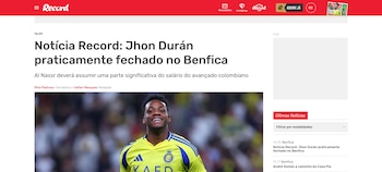 El atacante no tuvo un paso destacado por el fútbol de Rusia, y llegaría como compañero de Richard Ríos en el cuadro lisboeta-crédito Récord Portugal