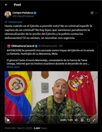 Enrique Peñalosa expresó su molestia