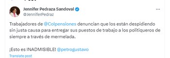 Como "politiqueros" calificó la representante