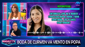 Wedding planner de Curwen ‘echa’ a la pareja: “La relación va bien donde yo sé” tras polémico ‘ampay’. Captura: Magaly TV La Firme.