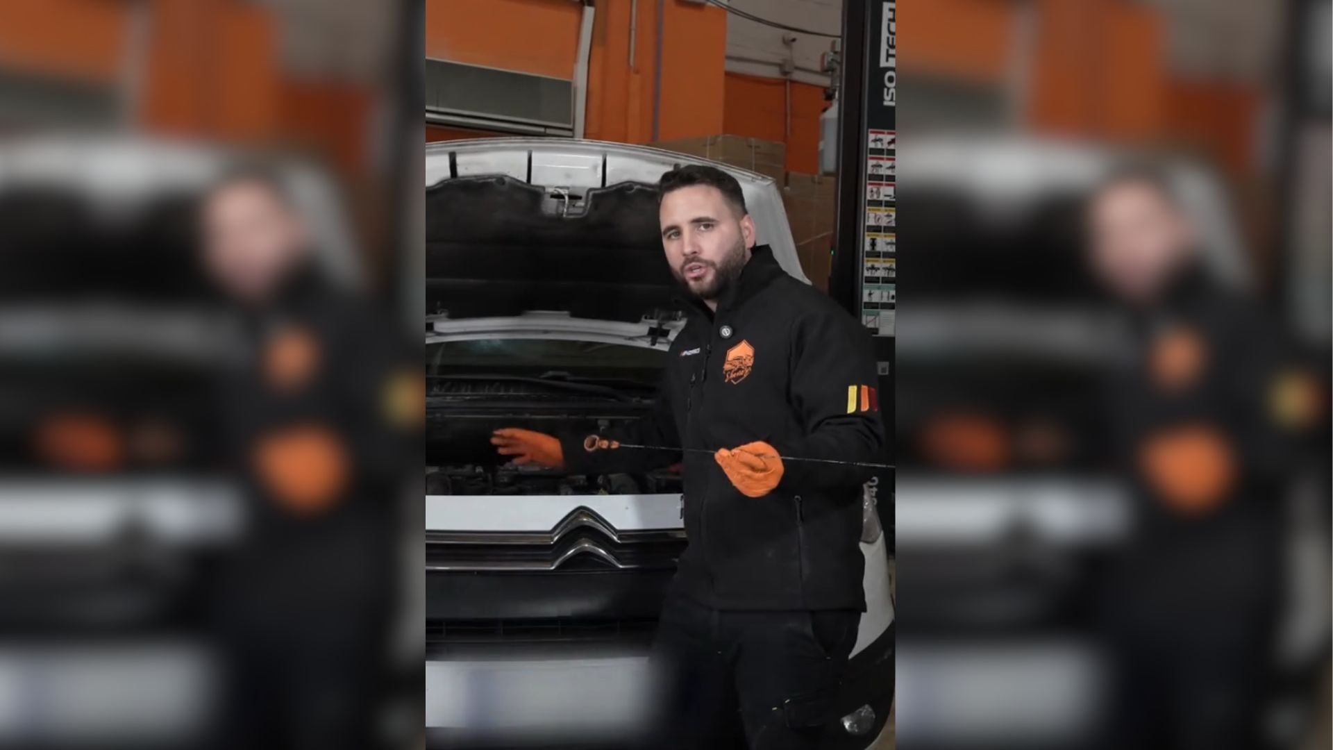 Juan José Ebenezer habla sobre el aceite del coche (TikTok / @talleresebenezer)