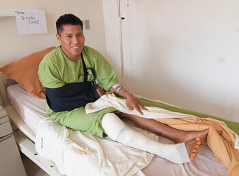 Erwin Tumiri posa hoy mientras