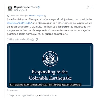 Departamento de Estado de EE. UU. se pronunció sobre la tragedia en Colombia
