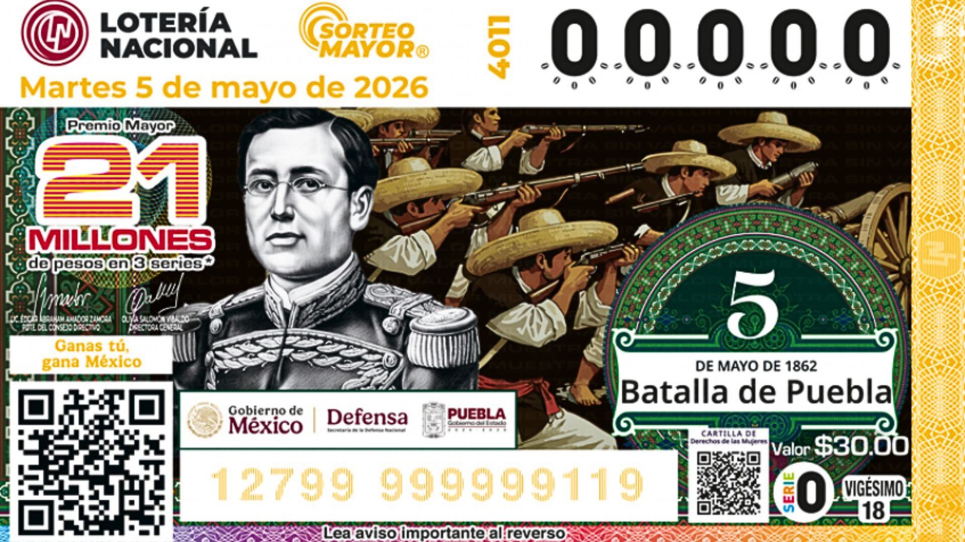 Conoce cuáles fueron los números ganadores del Sorteo Mayor 4011 del martes 5 de mayo de 2026. (Lotería Nacional)