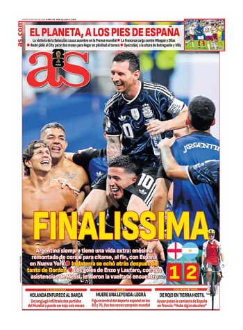 Portadas diarios del mundo Argentina vs Inglaterra