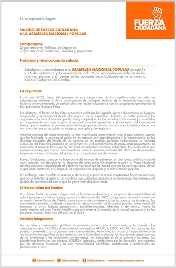 Caicedo propuso conformar un Frente