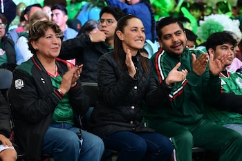 Sheinbaum juto con Delfina Gomez en Nezahualcóyotl. (Delfina Gómez)