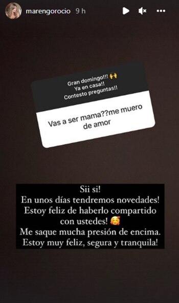 El posteo de Rocío Marengo