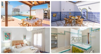 Imágenes de la antigua vivienda deJesulín de Ubrique que se alquila. (Booking)
