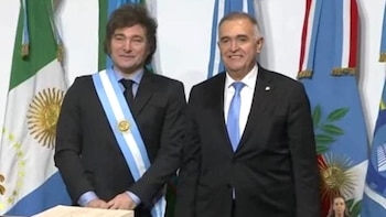 Javier Milei con Osvaldo Jaldo gobernador de Tucumán