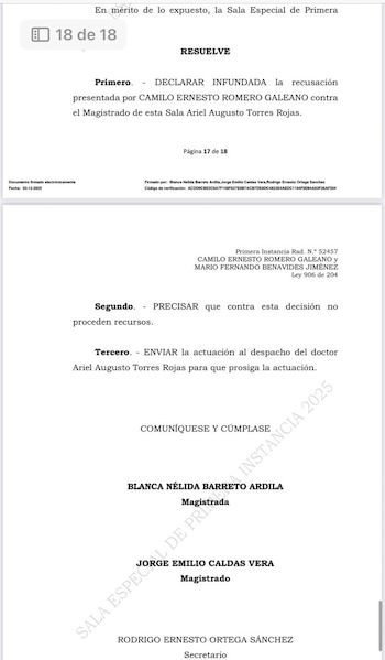 La Sala concluyó que no