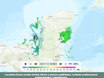 Se esperan Lluvias fuertes y descargas eléctricas en municipios de Quintana Roo.(@conagua_clima/X)