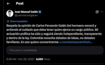 Juan Manuel Galán contestó a
