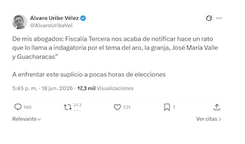 Álvaro Uribe confirmó que fue llamado a Indagatoria por la Fiscalía