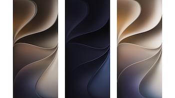 La colección de fondos de pantalla de iOS 27 suma el estilo Celosia, con formas curvas, capas superpuestas y sombras delicadas.