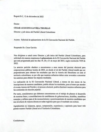 Congresistas piden a César Gaviria