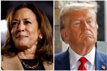 La candidata presidencial demócrata, la vicepresidenta estadounidense Kamala Harris, y el candidato presidencial republicano, el ex mandatario Donald Trump (REUTERS)