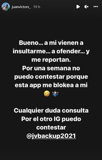 Juan Víctor Sánchez reporta ofensas