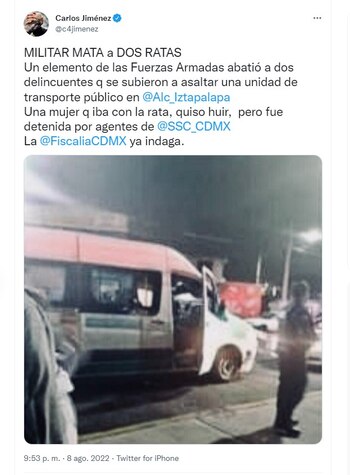 Un militar retirado habría abatido