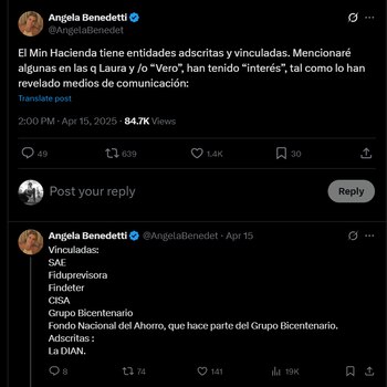 Ángela Benedetti denunció públicamente que