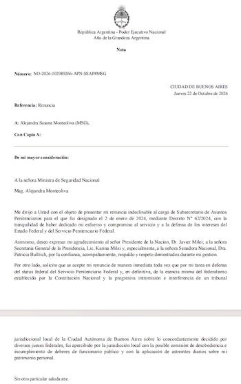La renuncia de Curi