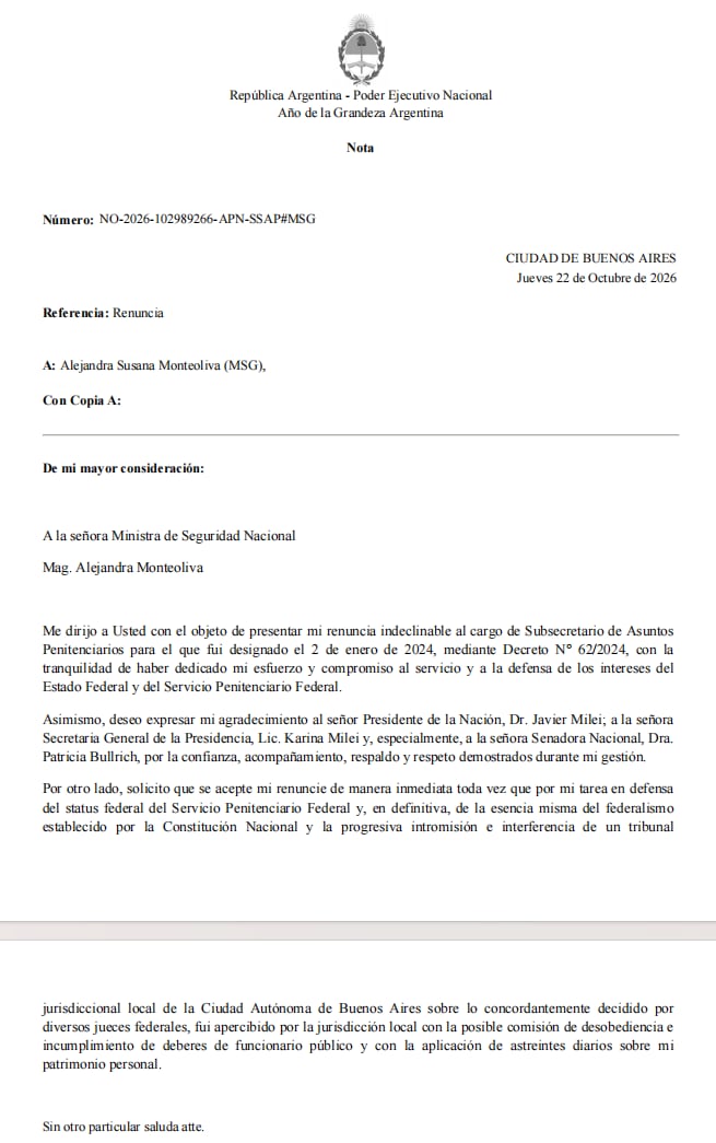 La renuncia de Curi
