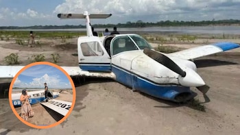 Aeronave con seis personas a bordo realizó aterrizaje forzoso en Pucallpa y terminó sobre una playa en la ribera del río Ucayali