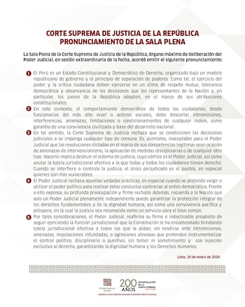 Comunicado de la Sala Plena