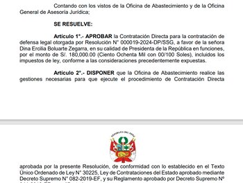 Resolución que aprueba la contratación