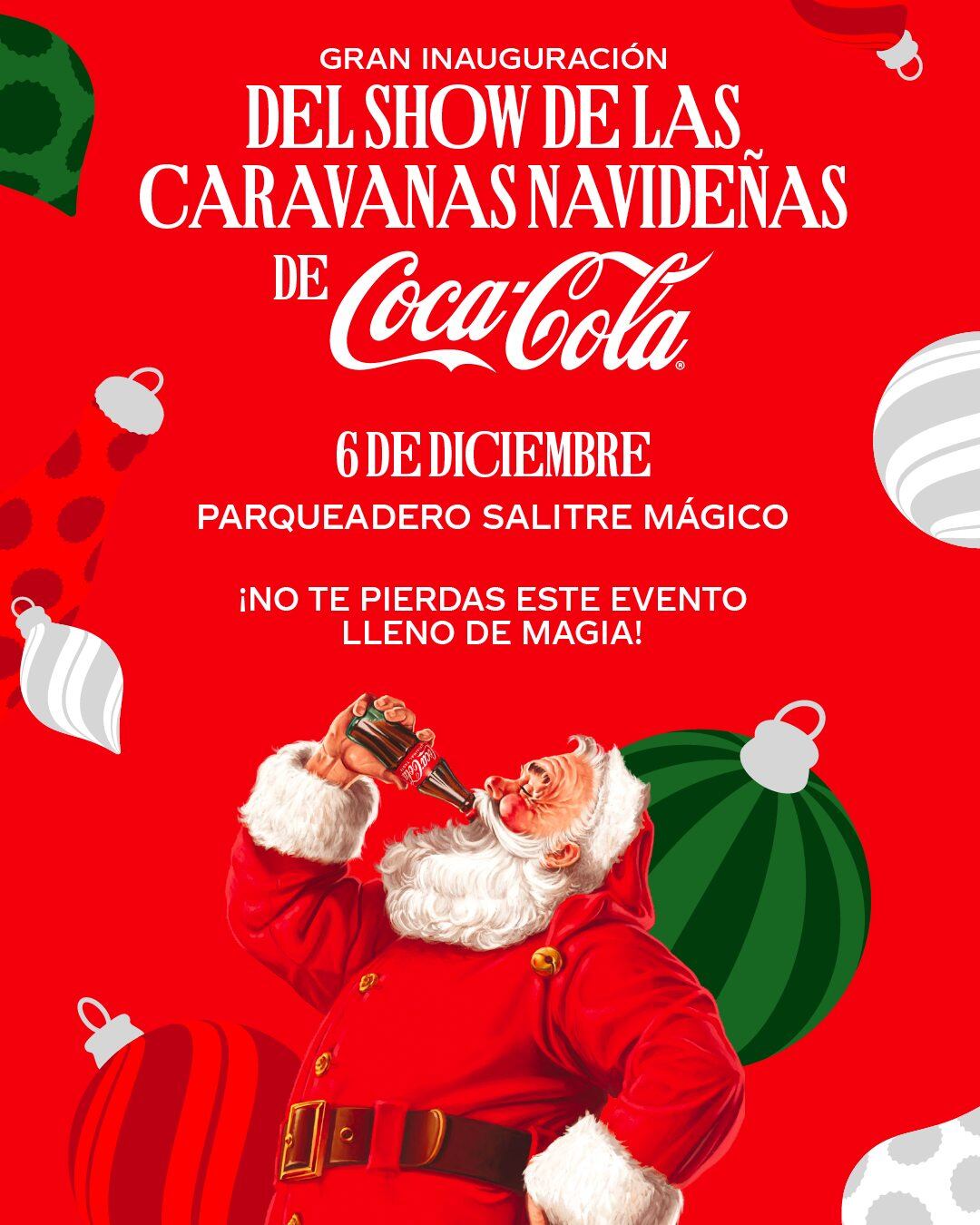 La Navidad Coca-Cola comenzará oficialmente el 6 de diciembre en Bogotá, con un evento de apertura en el parqueadero de Salitre Mágico - crédito Coca-Cola
