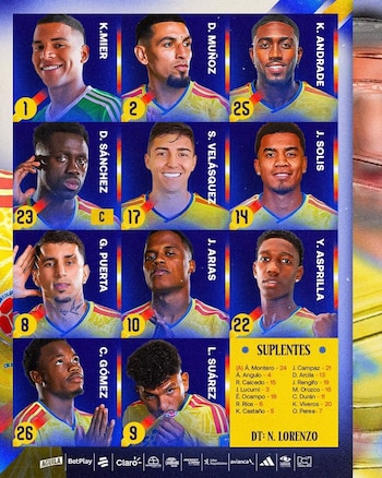 Nómina titular de la selección Colombia para enfrentar a Perú en el duelo amistoso de la fecha FIFA de septiembre y octubre del 2026 - crédito Federación Colombiana de Fútbol