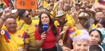 La periodista publicó en Instagram la imagen del hombre al que señaló por el acoso y cuestionó que una mujer no pueda trabajar sin enfrentar este tipo de situaciones - crédito Captura de video Noticias Caracol