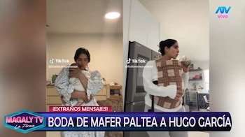 Hugo García e Isabella Ladera aparecen separados y Magaly Medina habla de “problemas en el paraíso”. Captura: Magaly TV La Firme.
