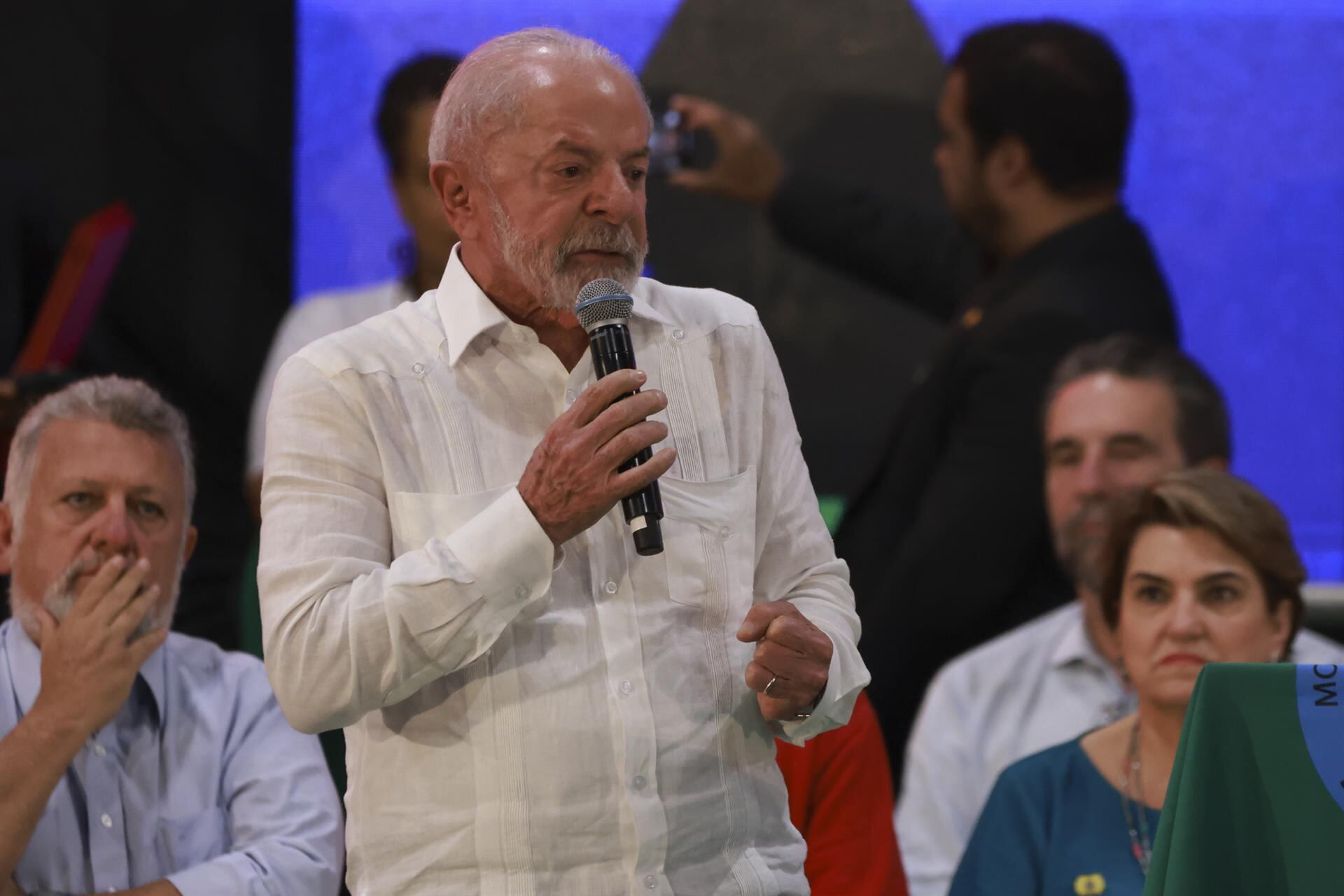 Lula da Silva durante el acto por el aniversario de los ataques del 8 de enero en Brasilia