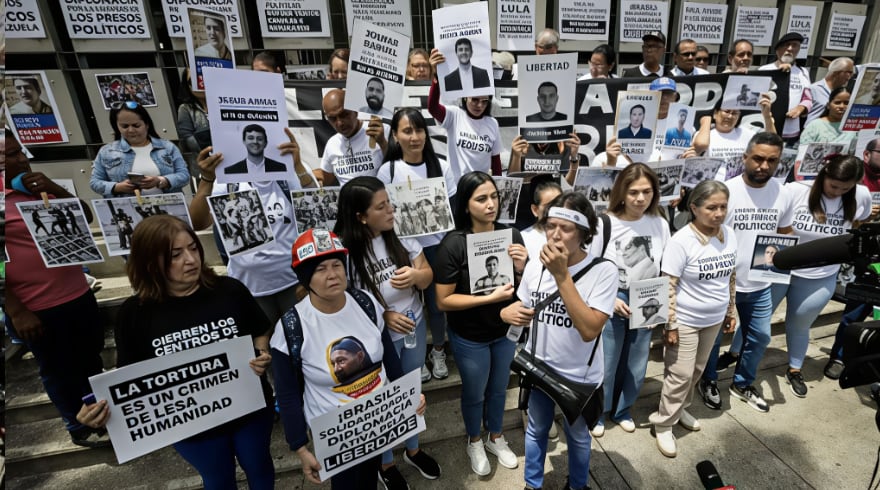 Los familiares de presos políticos en protesta han denunciado que son vigilados con cámaras, drones o fucnionarios