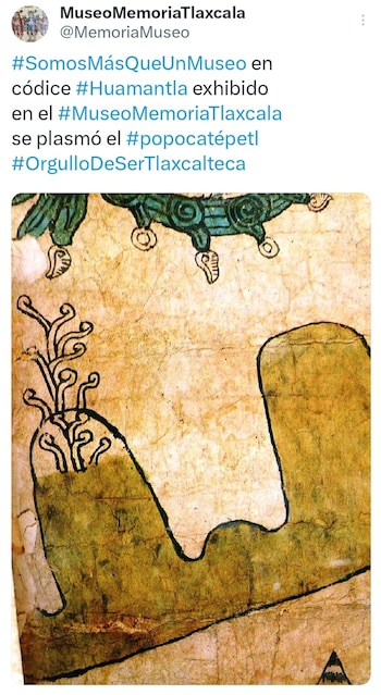 Códice Huamantla, representando al volcán