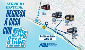 Estos buses te trasladarán luego de los conciertos en Costa 21. (Foto: ATU)