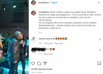 Post en Instagram de Koral