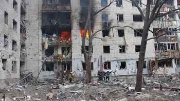 Bombardeo ruso sobre Chernihiv