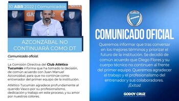 Los comunicados de Atlético Tucumán