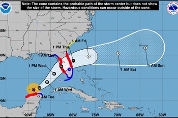 El huracán Milton tiene el potencial de ser de los más destructivos en el oeste de Florida, con graves riesgos para Tampa. (NWS)