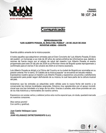 La productora responsable del concierto