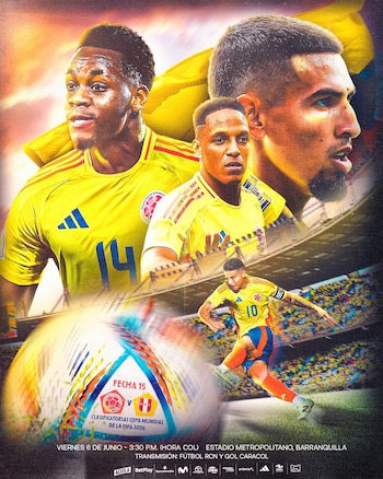 Con Jhon Jáder Durán, Yerry Mina, Daniel Muñoz y James Rodríguez como protagonistas, la selección Colombia presentó el partido ante Perú - crédito @FCFSeleccionCol / X