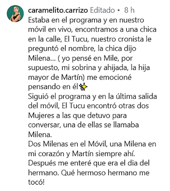 El texto de Caramelito para