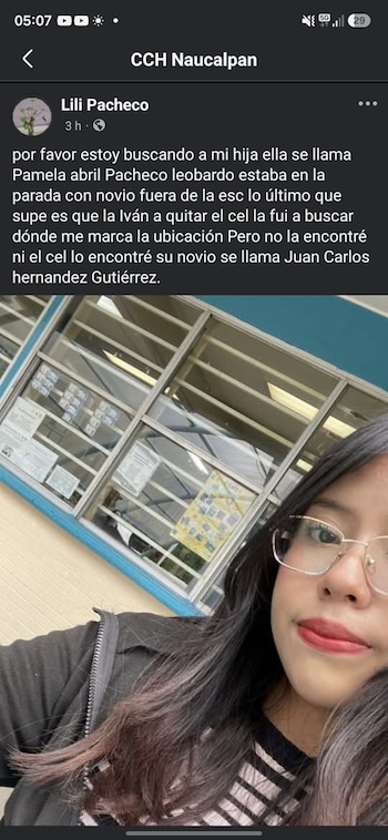 Desaparecida CCH Naucalpan Pamela Abril Pacheco Leobardo Edomex