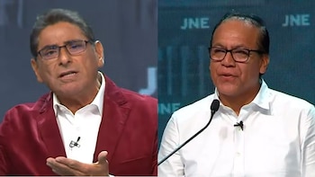 Carlos Álvarez y Roberto Sánchez se disputan el tercer lugar en la recta final electoral. (Foto composición: Infobae Perú/Agencia Andina)