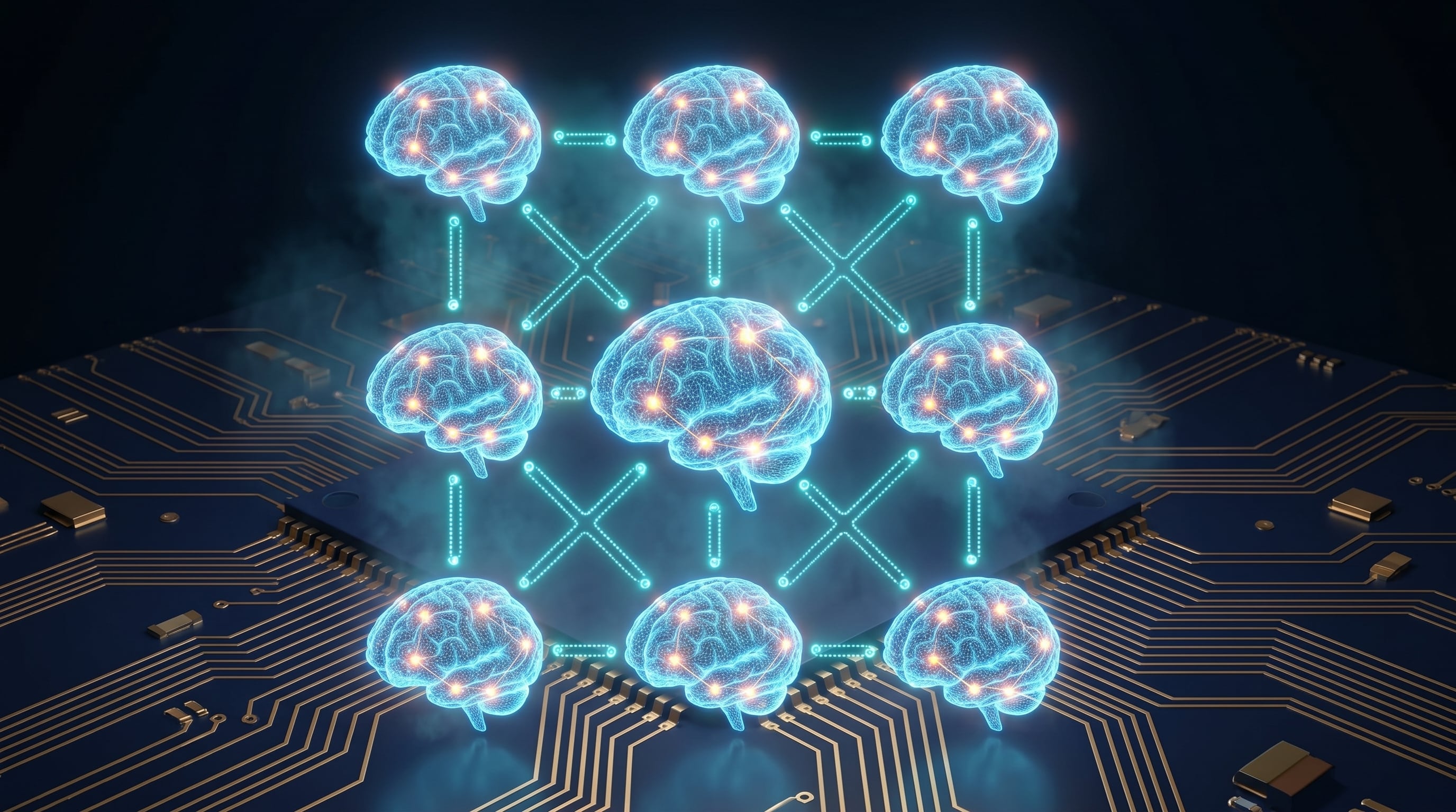 La arquitectura de matriz 32×32 incorpora 1.024 memristores y controladores de silicio para aumentar eficiencia y evitar interferencias eléctricas (Imagen Ilustrativa Infobae)