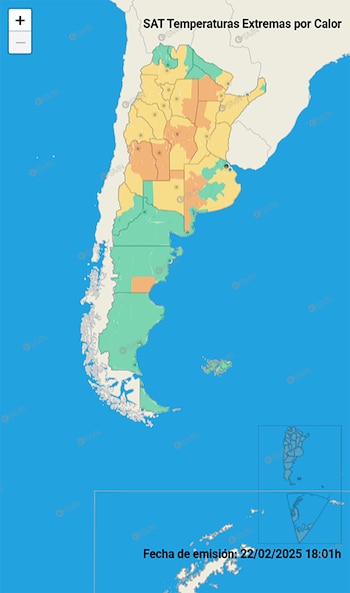 Mapa de calor para Argentina.