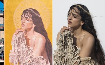 Imagen de Rosalía y el mural dedicado a la cantante en la ciudad siciliana de Palermo.