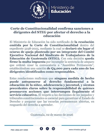 Autoridades ratifican responsabilidad de líderes